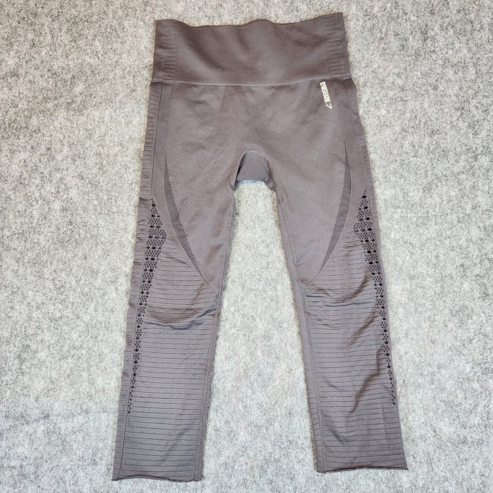 Gymshark Energy Seamless‎ Leggings Women S Brown High Waist Crop Yoga Gym Active